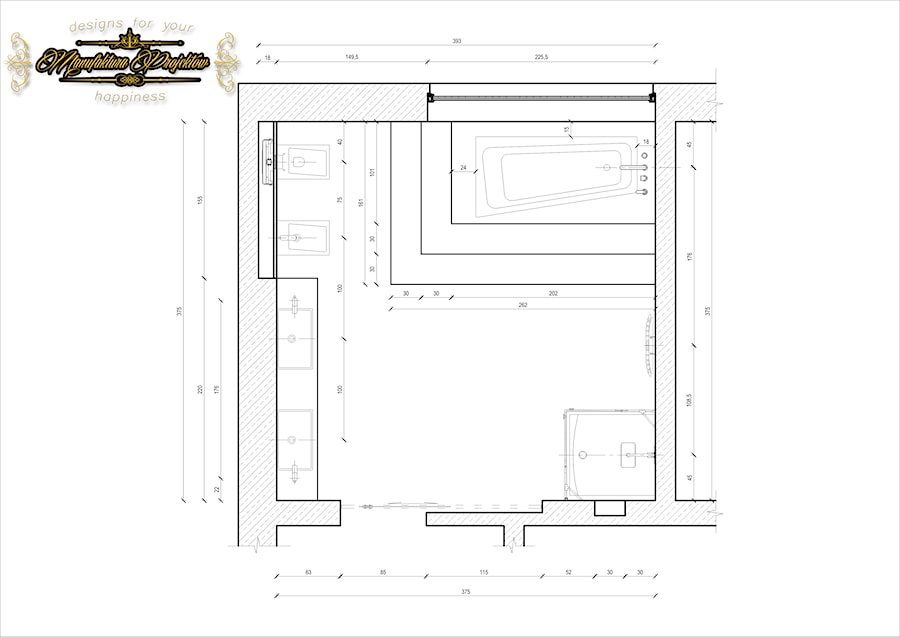 Praca konkursowa _ Bathroom Concrete _ III miejsce w konkursie - Łazienka, styl nowoczesny - zdjęcie od Manufaktura Projektów