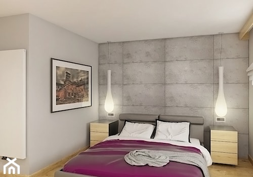 INTERIOR | Silesia 02 - Średnia szara sypialnia, styl nowoczesny - zdjęcie od Manufaktura Projektów