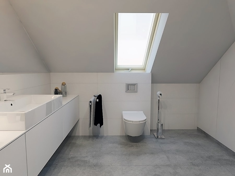 BATHROOM I 4 I 2018 - Duża na poddaszu łazienka, styl minimalistyczny - zdjęcie od Manufaktura Projektów