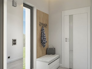 INTERIOR | Dom w Rudach - Średni z wieszakiem szary hol / przedpokój, styl nowoczesny - zdjęcie od Manufaktura Projektów