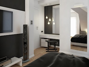 INTERIOR | Dom w Żorach - Średnia biała sypialnia na poddaszu, styl nowoczesny - zdjęcie od Manufaktura Projektów