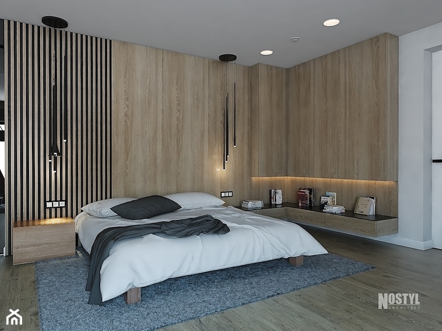 INTERIOR [ 01 ] 2019 - Duża szara sypialnia, styl nowoczesny - zdjęcie od Manufaktura Projektów