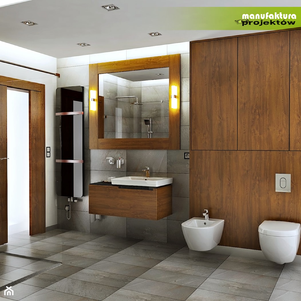 Drewno w łazienkach - Łazienka, styl nowoczesny - zdjęcie od Manufaktura Projektów - Homebook