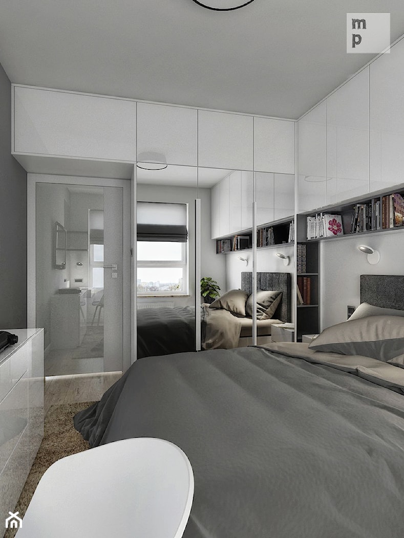 INTERIOR | Mieszkanie M3 - Warszawa - Średnia biała sypialnia, styl nowoczesny - zdjęcie od Manufaktura Projektów - Homebook