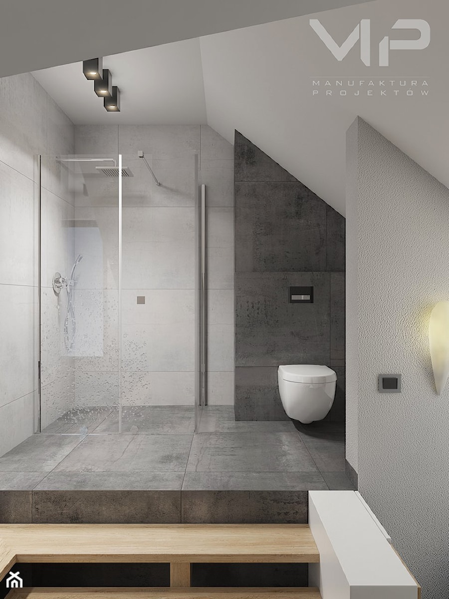 INTERIOR | Łazienka 07 - Duża na poddaszu łazienka, styl nowoczesny - zdjęcie od Manufaktura Projektów