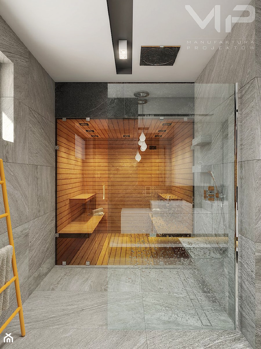 INTERIOR | Dom w Rudach - Średnia na poddaszu bez okna łazienka, styl nowoczesny - zdjęcie od Manufaktura Projektów