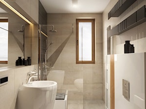 INTERIOR | Silesia 01 - Średnia z punktowym oświetleniem łazienka z oknem, styl nowoczesny - zdjęcie od Manufaktura Projektów