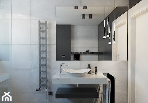 INTERIOR I 1 I 2018 - Bez okna z marmurową podłogą z punktowym oświetleniem łazienka, styl nowoczesny - zdjęcie od Manufaktura Projektów