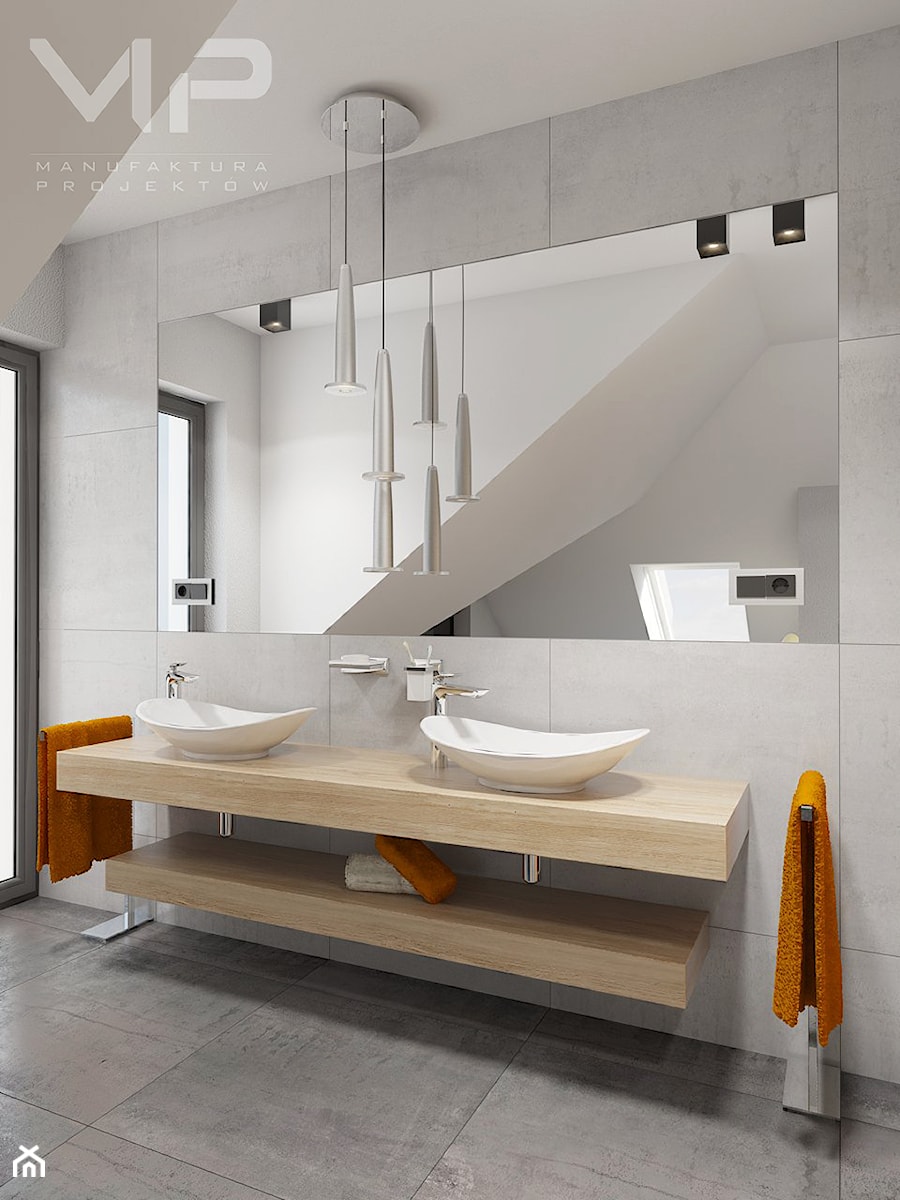 INTERIOR | Łazienka 07 - Z dwoma umywalkami łazienka, styl nowoczesny - zdjęcie od Manufaktura Projektów