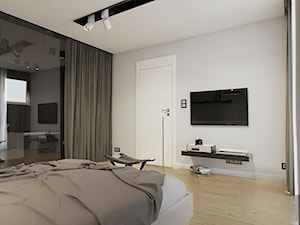 INTERIOR I 1 I 2018 - Duża biała sypialnia z garderobą, styl nowoczesny - zdjęcie od Manufaktura Projektów