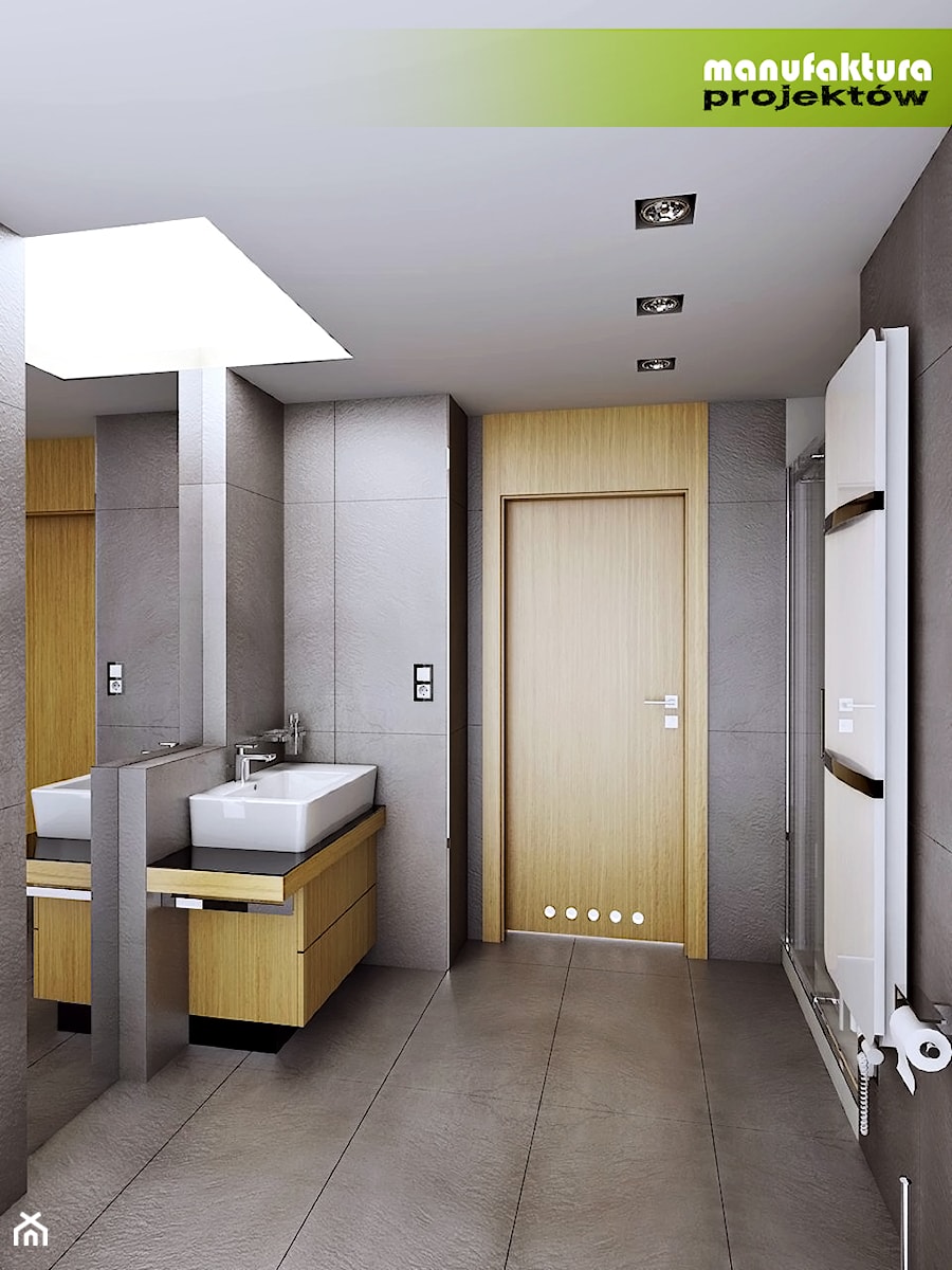 Drewno w łazienkach - Łazienka, styl nowoczesny - zdjęcie od Manufaktura Projektów