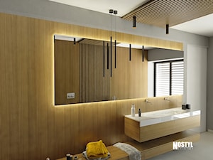 INTERIOR [ 01 ] 2019 - Duża z lustrem z dwoma umywalkami łazienka z oknem, styl nowoczesny - zdjęcie od Manufaktura Projektów