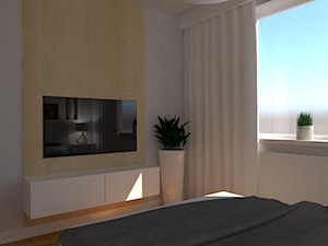 Mieszkanie Ożarów Mazowiecki - Mała biała sypialnia, styl nowoczesny - zdjęcie od INTERNOO/studio architektury
