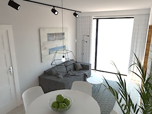 Mieszkanie Mokotów - Mały szary salon z jadalnią, styl nowoczesny - zdjęcie od INTERNOO/studio architektury