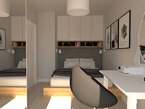 Mieszkanie Mokotów - Średnia szara sypialnia, styl nowoczesny - zdjęcie od INTERNOO/studio architektury