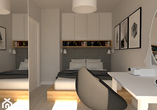 Mieszkanie Mokotów - Średnia szara sypialnia, styl nowoczesny - zdjęcie od INTERNOO/studio architektury