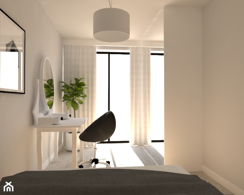 Mieszkanie Mokotów - Mała szara sypialnia, styl nowoczesny - zdjęcie od INTERNOO/studio architektury