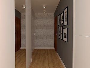 Mieszkanie Ożarów Mazowiecki - Średni czarny szary hol / przedpokój, styl nowoczesny - zdjęcie od INTERNOO/studio architektury
