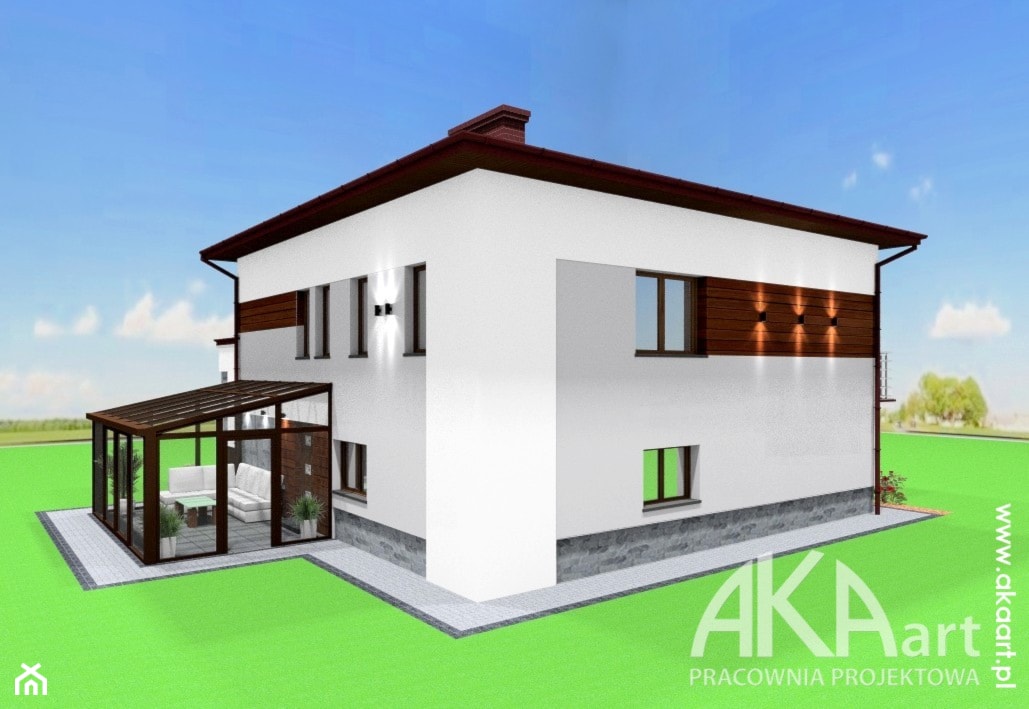 Projekt elewacji domu typu kostka - zdjęcie od AKAart Pracownia Projektowa - Homebook