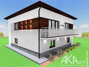Projekt elewacji domu typu kostka - zdjęcie od AKAart Pracownia Projektowa