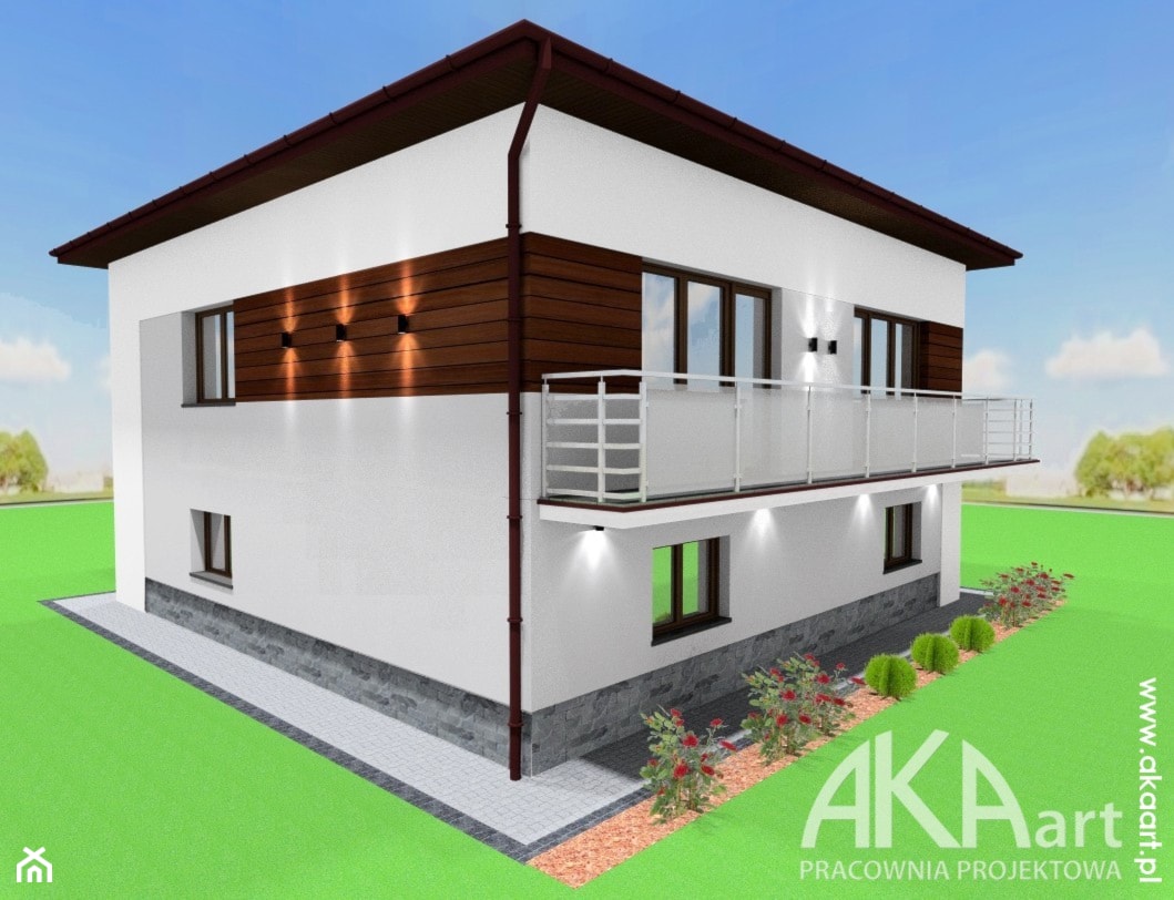 Projekt elewacji domu typu kostka - zdjęcie od AKAart Pracownia Projektowa - Homebook
