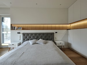 PROJEKT DOMU ok 280MKW - Duża biała sypialnia, styl nowoczesny - zdjęcie od Piotr Stolarek PROJEKTOWANIE WNĘTRZ
