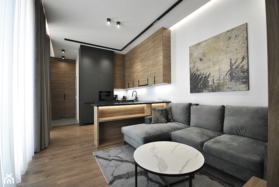 Mieszkanie 34mkw - Salon, styl nowoczesny - zdjęcie od Piotr Stolarek PROJEKTOWANIE WNĘTRZ