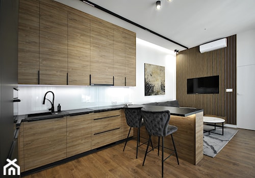 Mieszkanie 34mkw - Kuchnia, styl nowoczesny - zdjęcie od Piotr Stolarek PROJEKTOWANIE WNĘTRZ