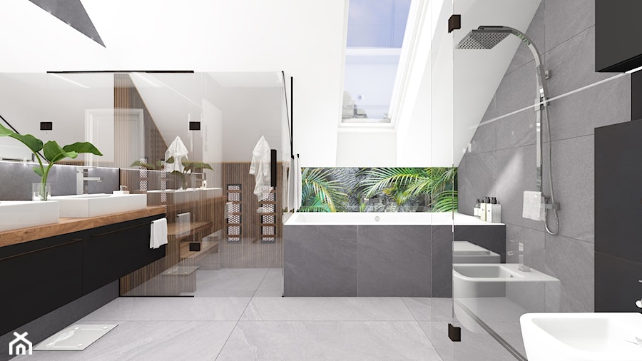 Minimalistyczna łazienka z sauną - zdjęcie od Magdalena Gzella Architektura Wnętrz