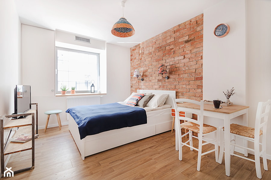 Apartament Andaluzyjski - Średnia biała sypialnia, styl rustykalny - zdjęcie od PracowniaPolka