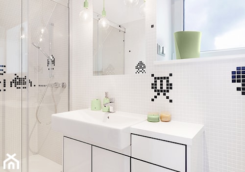 Dom jednorodzinny - Metamorfoza - Średnia łazienka z oknem, styl minimalistyczny - zdjęcie od PracowniaPolka
