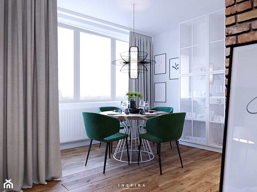 Mint - Średnia biała jadalnia jako osobne pomieszczenie, styl nowoczesny - zdjęcie od Inspira Design