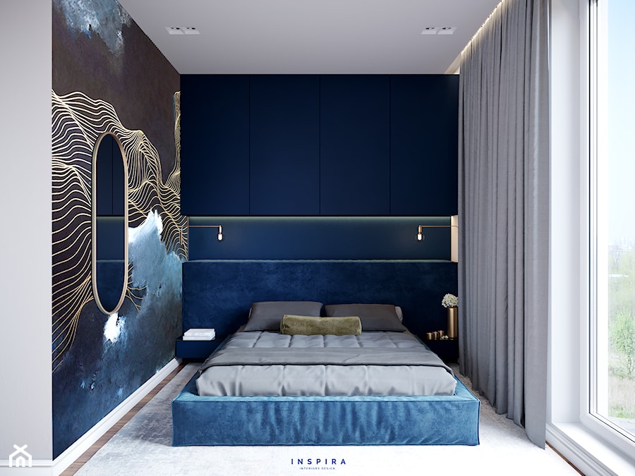 Wszystko o sypialni - Średnia biała czarna sypialnia, styl nowoczesny - zdjęcie od Inspira Design