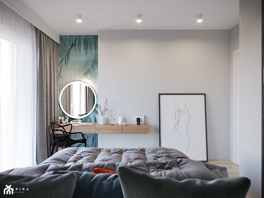 Zieleń przede wszystkim - Sypialnia, styl nowoczesny - zdjęcie od Inspira Design