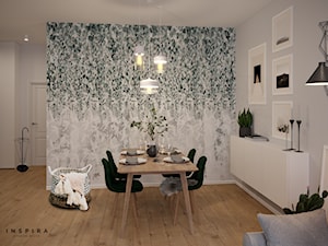 Przytulne m4 na Pradze - Średnia szara jadalnia w salonie, styl skandynawski - zdjęcie od Inspira Design