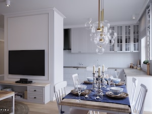 Sielankowa Prowansja - Mała biała jadalnia w kuchni, styl prowansalski - zdjęcie od Inspira Design