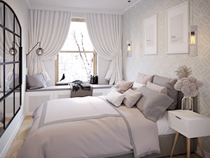 Sielankowa Prowansja - Średnia biała szara sypialnia, styl prowansalski - zdjęcie od Inspira Design