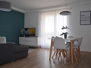 Mieszkanie w Iławie - Mały biały salon z jadalnią, styl nowoczesny - zdjęcie od Studio Projekt