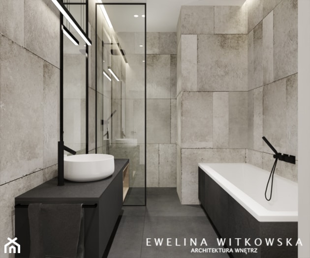 Apartament na Mokotowie - Z punktowym oświetleniem łazienka, styl nowoczesny - zdjęcie od Ewelina Witkowska Architektura Wnętrz - Homebook