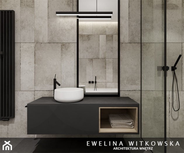 Apartament na Mokotowie - Mała bez okna z lustrem łazienka, styl nowoczesny - zdjęcie od Ewelina Witkowska Architektura Wnętrz