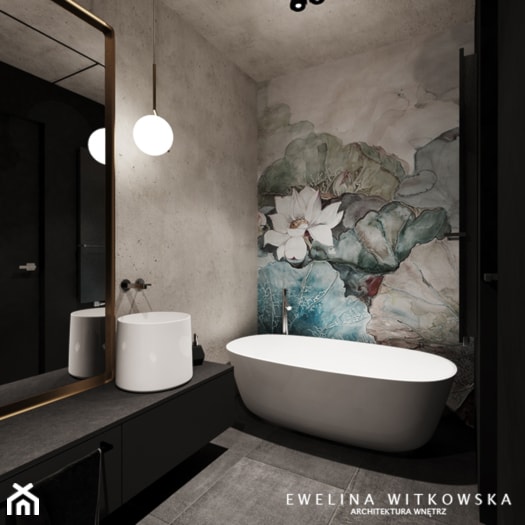 Mieszkanie w warszawskim Wilanowie - Mała bez okna z lustrem łazienka, styl industrialny - zdjęcie od Ewelina Witkowska Architektura Wnętrz