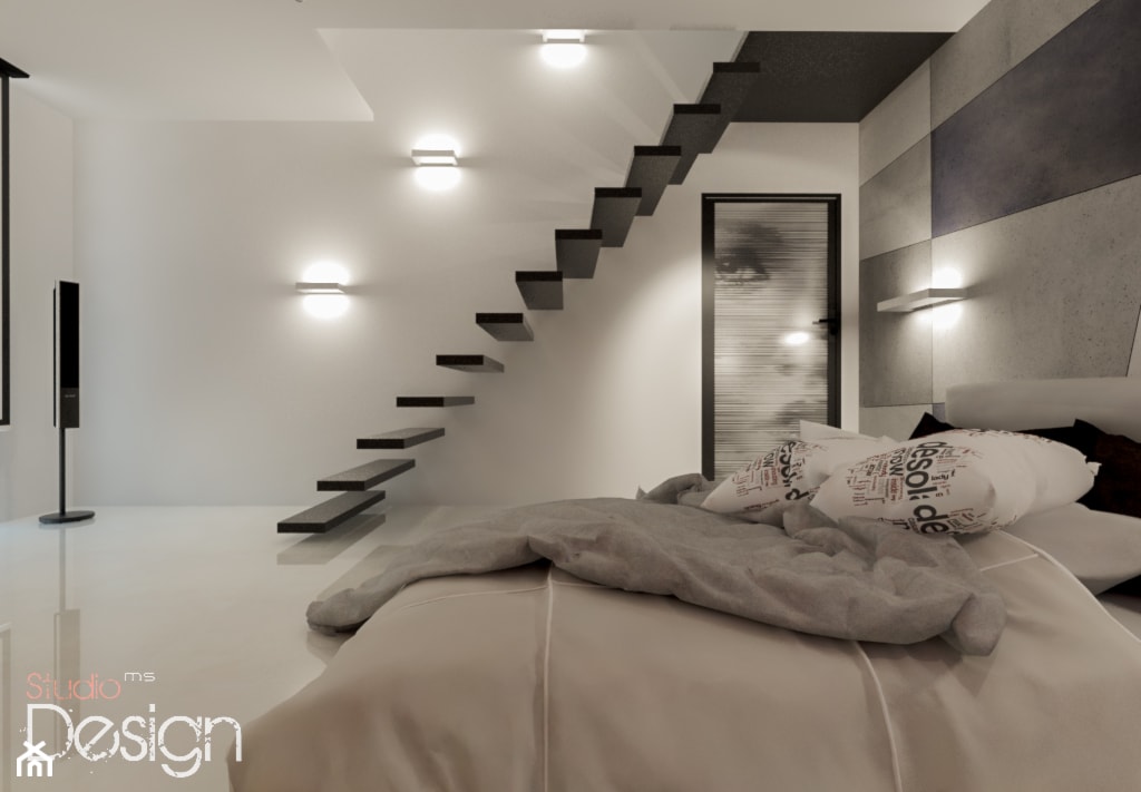 projekt aranżacji sypialni w stylu minimalistycznym - zdjęcie od Michał Ślusarczyk - Homebook