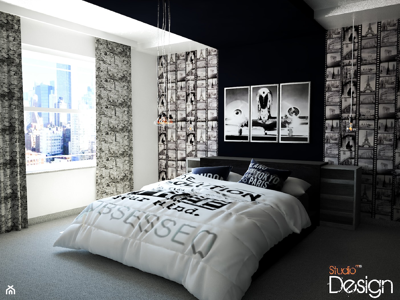 sypialnia w stylu nowoczesnym - zdjęcie od Michał Ślusarczyk - Homebook