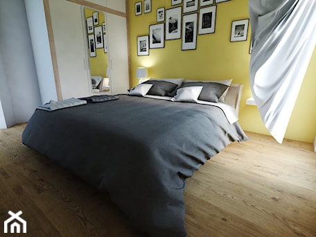 Aranżacje wnętrz - Sypialnia: yellow-grey bedroom - Michał Ślusarczyk. Przeglądaj, dodawaj i zapisuj najlepsze zdjęcia, pomysły i inspiracje designerskie. W bazie mamy już prawie milion fotografii!