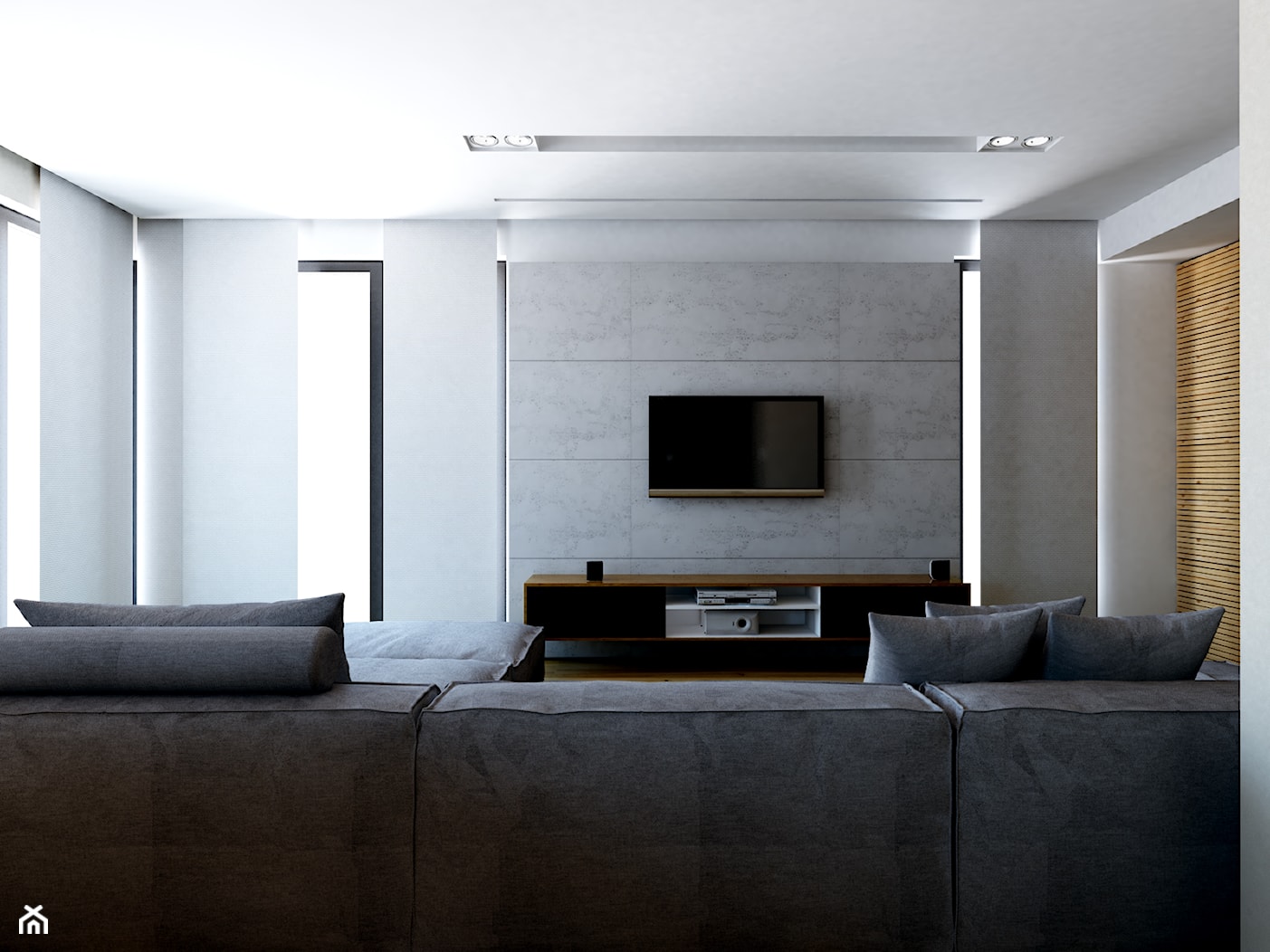 ścianka Tv z betonu architektonicznego - zdjęcie od Michał Ślusarczyk - Homebook