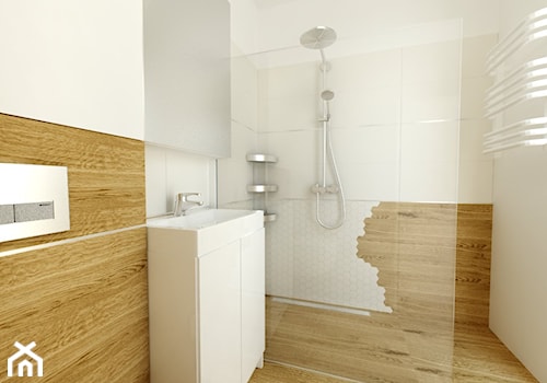 łazienka w drewnie i bieli - zdjęcie od Michał Ślusarczyk