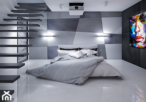 sypialnia z betonem architektonicznym - zdjęcie od Michał Ślusarczyk