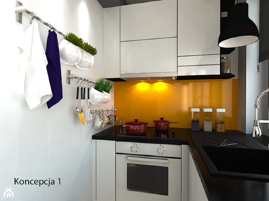 Kawalerka 24 m2 - Kuchnia, styl nowoczesny - zdjęcie od Michał Ślusarczyk