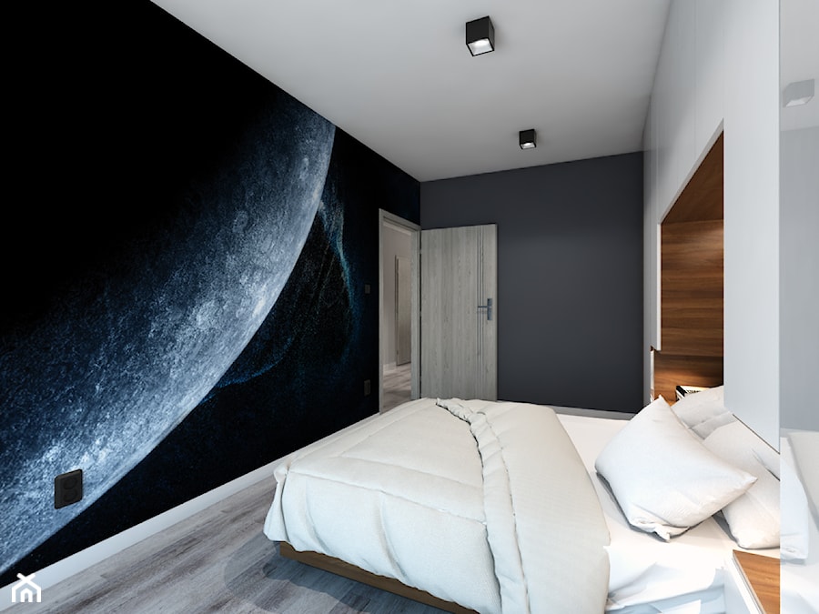 sypialnia z foto tapetą - zdjęcie od Michał Ślusarczyk