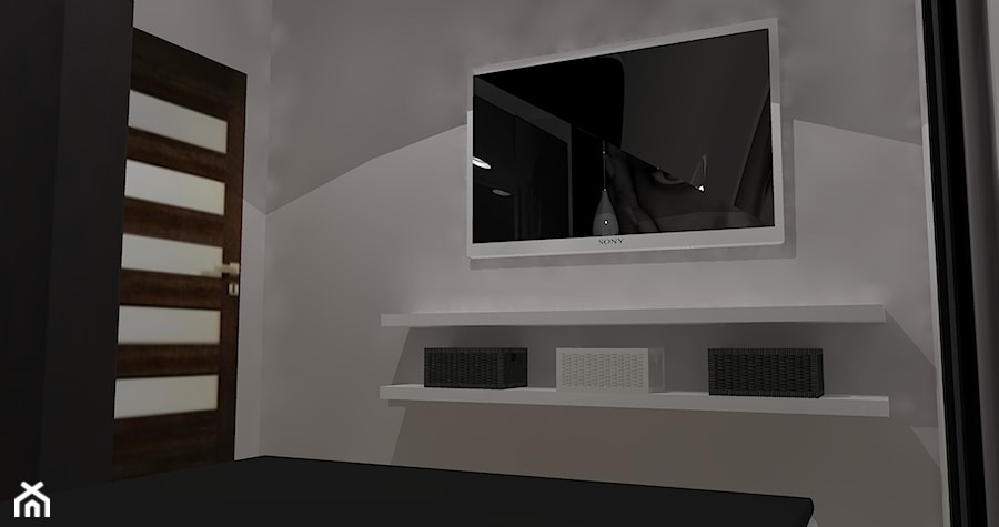 sypialnia z czarną damą- etap projektowy - zdjęcie od Dekomania Studio